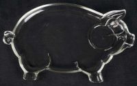 Tiara Indiana Pig Hog Clear Glass Plate